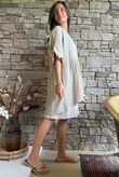 Dusk Bubble Cotton Smock Top Stone